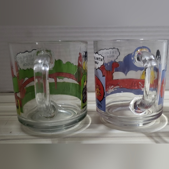 Set Of 2 Vtg Garfield Coffee Cup Tea Mug Clear Glass Odie McDonalds 78 J… - Picture 5 of 5